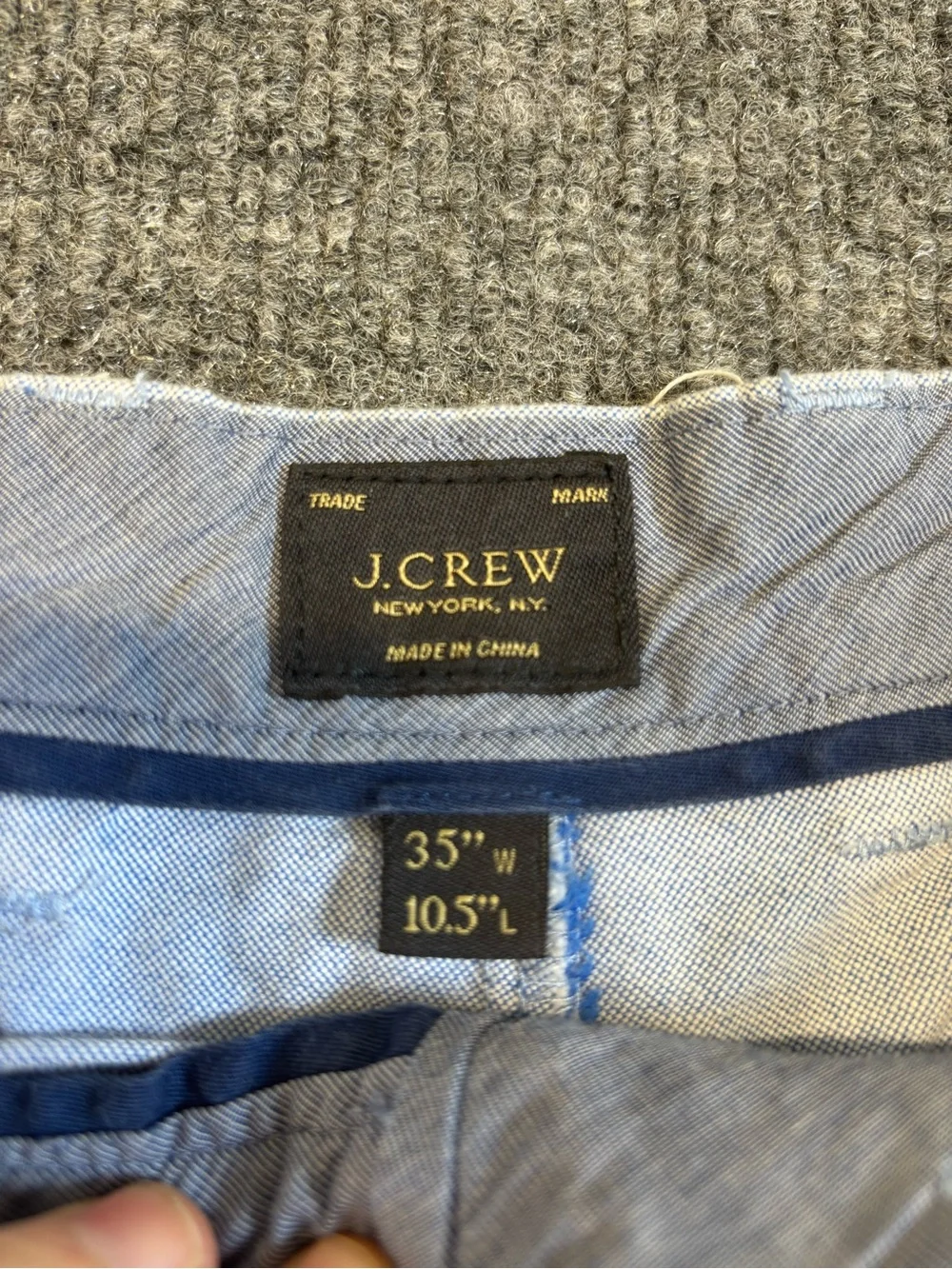J.Crew Men's Oxford Chino Shorts Light Blue Size 35 Cotton 10
